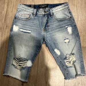 Cult of Individuality Blue Skinny Fit Shorts